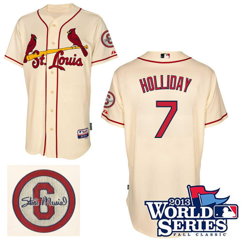 Matt Holliday #7 Youth Baseball Jersey-St Louis Cardinals Authentic Commemorative Musial 2013 World Series MLB Jersey